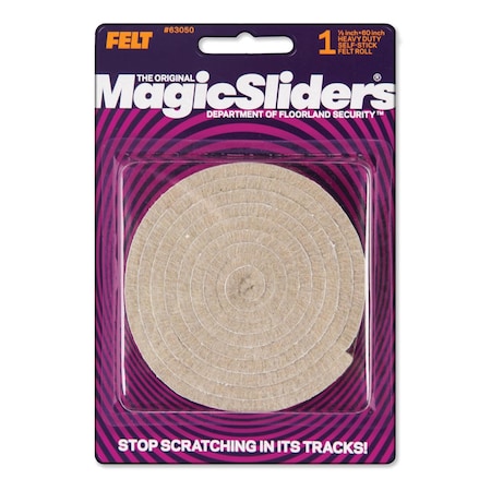 Magic Sliders Magic Sliders Felt Self Adhesive Heavy Duty Roll Oatmeal Rectangle 60 in. W X 1/2 in. L 1 pk 63050